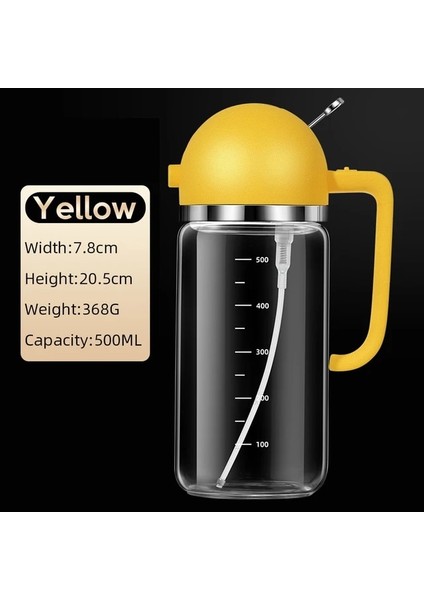 Sarı 2 In 1 Zeytinyağı Sprey Şişesi 500 ml Gush Dökün Çift Amaçlı Barbekü Sprey Sprey Yağ Yağlayıcı Eşit Mutfak Izgara Sprey Baharat Şişesi (Yurt Dışından)