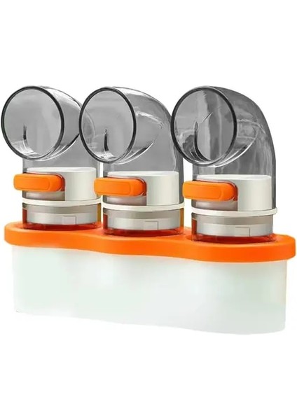 Turuncu 3 Adet Kullanışlı Tuz Kontrol Şişesi Şeffaf Baharat Kavanoz Iyi Sızdırmazlık Kantitatif Tuz Şişesi Baharat Tankı Hacim Kontrollü (Yurt Dışından)