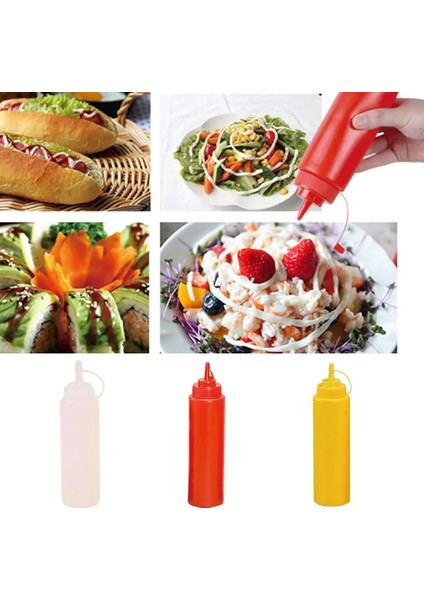 Sarı 32OZ 8/12/16/24/32OZ Mutfak Salata Sıkma Şişesi Çeşni Sos Sirke Ketçap Dağıtıcı Sıkma Şişeleri (Yurt Dışından)