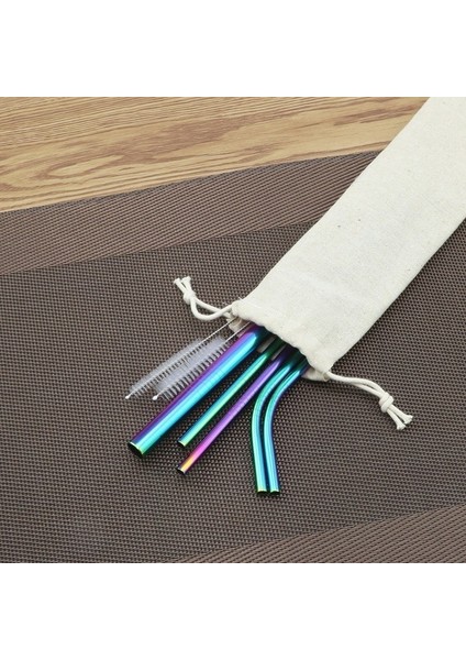 4 Adet-Çok Renkli 7 Adet Yeniden Kullanılabilir Içme Samanı Yüksek Kalite 304 Paslanmaz Çelik Metal Saman Temizleyici Fırça ile Kupalar Için (Yurt Dışından) modelleri