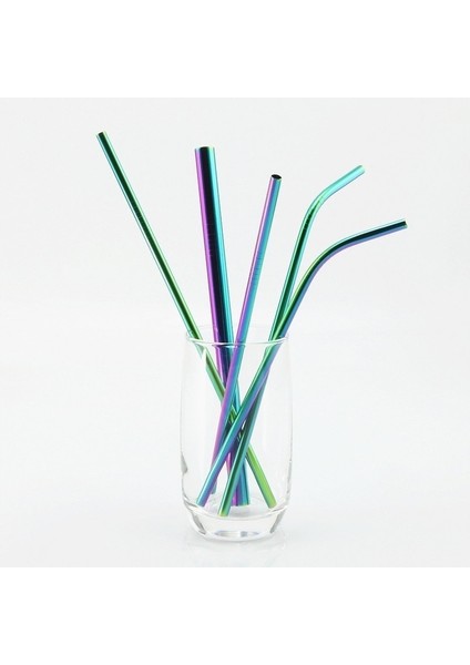 4 Adet-Çok Renkli 7 Adet Yeniden Kullanılabilir Içme Samanı Yüksek Kalite 304 Paslanmaz Çelik Metal Saman Temizleyici Fırça ile Kupalar Için (Yurt Dışından) fırsatları