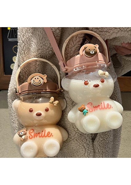 1000ML-B> 1l 1000ML/1400ML Kawaii Ayı Su Isıtıcısı Saman Su Bardağı Yaz Büyük Kapasiteli Plastik Saman Içme Bardağı Sevimli Çocuk Su Şişesi (Yurt Dışından) modelleri