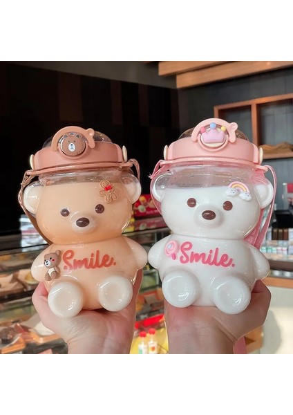 1000ML-B> 1l 1000ML/1400ML Kawaii Ayı Su Isıtıcısı Saman Su Bardağı Yaz Büyük Kapasiteli Plastik Saman Içme Bardağı Sevimli Çocuk Su Şişesi (Yurt Dışından) fırsatları