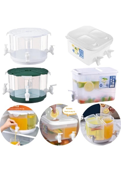 4l Soğuk Su Isıtıcısı Büyük Kapasiteli Buzdolabı Içecek Kabı Musluklu Soğuk Içecek Kovası Buzlu Su Varil Mutfak Aksesuarları (Yurt Dışından) fiyatları