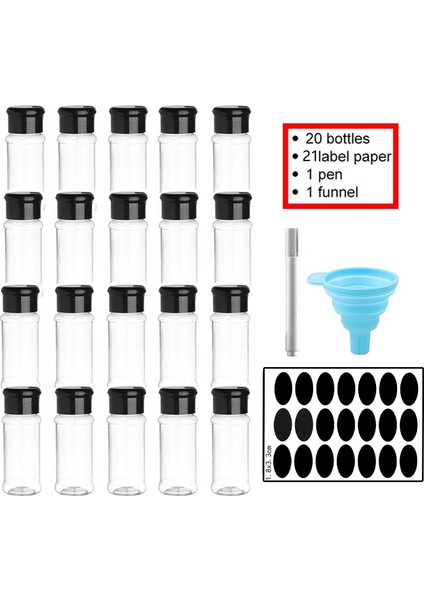 15C Baharat Kavanoz Seti 5/10/15/20 Pc Kavanoz Baharat Tuz ve Biber Çalkalayıcı Baharat Kavanoz Baharat Organizatör Plastik Barbekü Çeşni (Yurt Dışından)