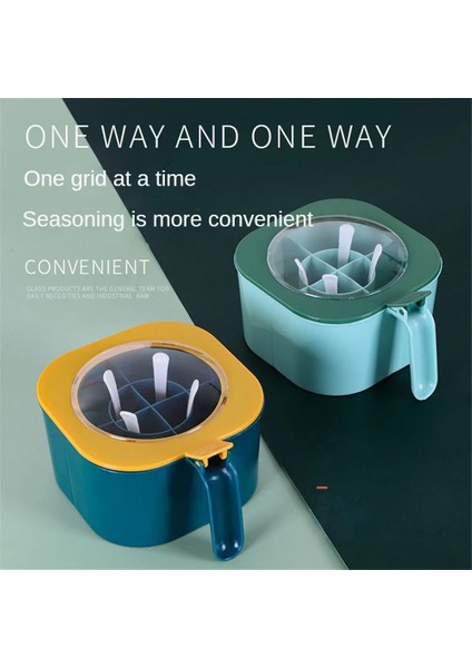 Sarı Baharat Kutusu 4 In 1 Kaşıklı Plastik Baharat Saklama Kutusuçok Bölmeli Bitki Baharat Kavanozları Tencere Çeşni Kutusu Mutfak Saklama Kabı (Yurt Dışından) modelleri