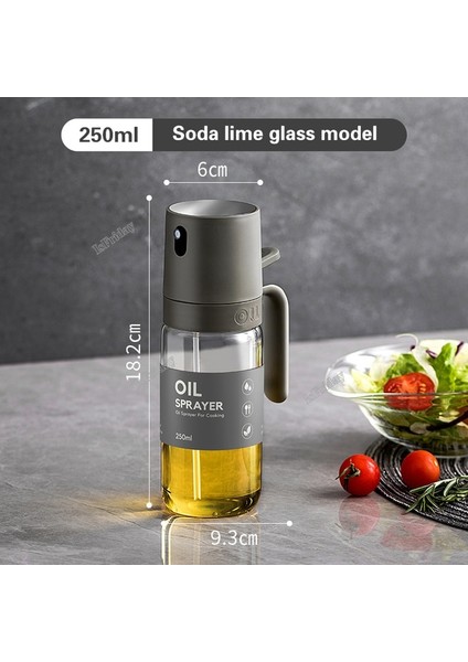 Soda Kalsiyum Yağı Sprey Şişesi 250 ml Yüksek Borosilikat Cam Yemeklik Yağ Dağıtıcıları Zeytinyağı Püskürtücü Mister Hava Fritöz Salata Pişirme Için (Yurt Dışından)