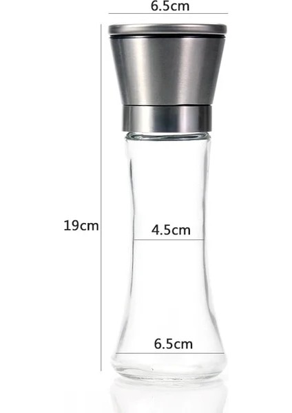 1 Adet L Leeseph 18/8 Fırçalanmış Paslanmaz Çelik Karabiber Değirmeni ve Tuz Değirmeni, 6 Oz Cam Uzun Gövde, 5 Sınıf Ayarlanabilir Seramik Rotor (Yurt Dışından)