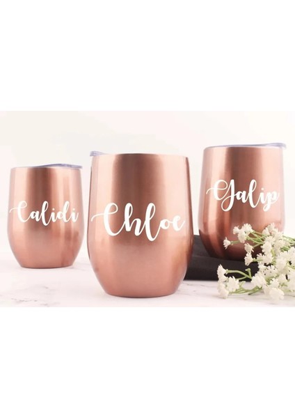 Pembe Gerek Yok Özel Çelik Paslanmaz Bardak, Kişiselleştirilmiş 12OZ Şarap Bardağı, Özel Bardak Anneler Günü Hediyesi Nedime Hediyesi Şarap Bardağı (Yurt Dışından)