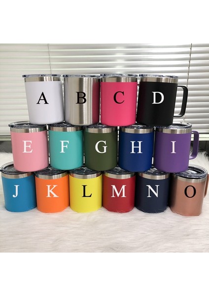 J 12 Oz Yaratıcı Kupa 12 Oz Kolu Fincan Çocuk Süt Bardak 304 Paslanmaz Çelik Tumbler Ofis Kahve Kupaları Noel Partisi Malzemeleri (Yurt Dışından) modelleri