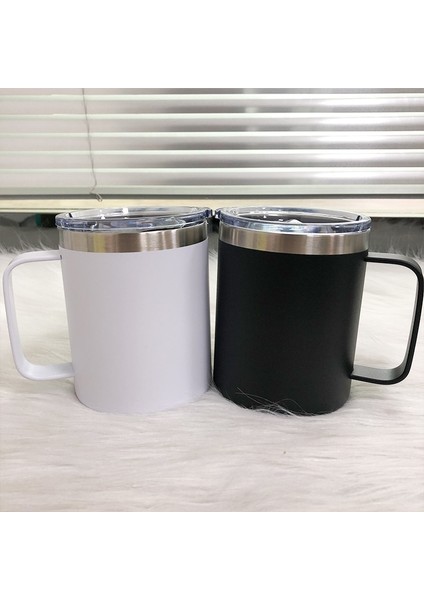 J 12 Oz Yaratıcı Kupa 12 Oz Kolu Fincan Çocuk Süt Bardak 304 Paslanmaz Çelik Tumbler Ofis Kahve Kupaları Noel Partisi Malzemeleri (Yurt Dışından) fırsatları