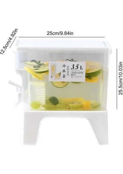 3.5l 2023 Yeni Soğuk Su Sürahi Büyük Soğuk Su Isıtıcısı Musluklu Buzlu Içecek Dispenseri Mutfak Buzdolabı Limonata Suyu Içecekler Sürahi (Yurt Dışından)