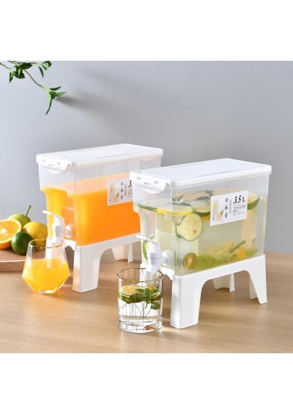3.5l 2023 Yeni Soğuk Su Sürahi Büyük Soğuk Su Isıtıcısı Musluklu Buzlu Içecek Dispenseri Mutfak Buzdolabı Limonata Suyu Içecekler Sürahi (Yurt Dışından)