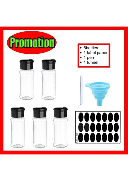 5/10/15/20 Adet Kavanoz Baharat Tuzluk Baharat Kabı Seti Baharat Organizatör Plastik Barbekü Çeşni Mutfak Gadget Aracı (Yurt Dışından)