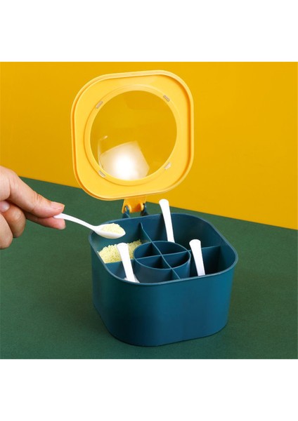 Sarı Baharat Kutusu 4 In 1 Kaşıklı Plastik Baharat Saklama Kutusuçok Bölmeli Bitki Baharat Kavanozları Tencere Çeşni Kutusu Mutfak Saklama Kabı (Yurt Dışından) fırsatları