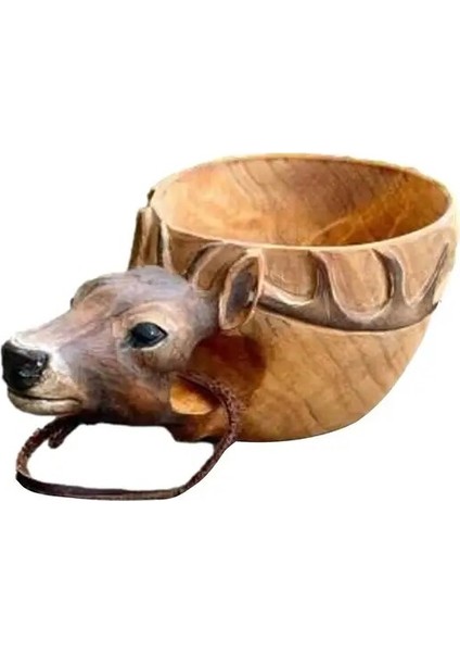 Yeşil Yenı Kauçuk Ahşap Su Bardağı Rakun Kurt Tilki Domuzu Geyik Balık Kafası 3D Stereo Mark Fincan Su Bardağı El Oyma Hayvan Kafası Fincan (Yurt Dışından)