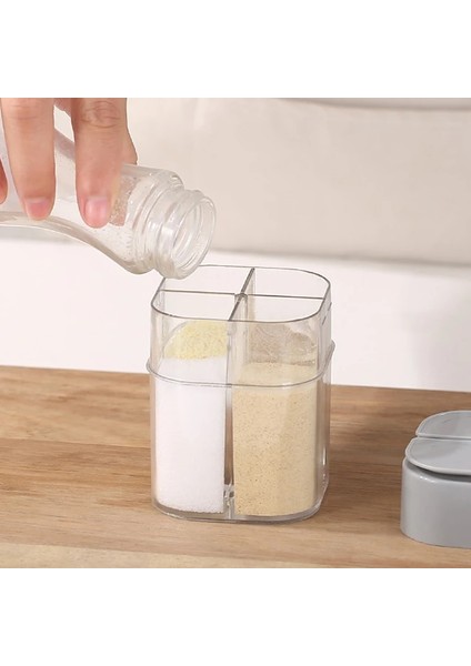 Gri Şeffaf Baharat Kavanoz Seti Tuz 4 In 1 Biber Baharat Şişesi Renkli Kapaklı Çeşni Saklama Kapları Mutfak Alet Cocina (Yurt Dışından) modelleri