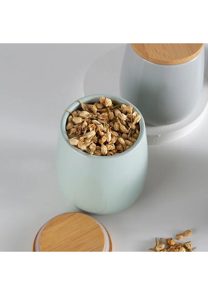 Gri-A Seramik Tank Mühürlü Saklama Kutusu Kavanoz Baharat Kahve Depolama Şişesi Ahşap Kapaklı Konteyner Seti Tahıllar Mutfak Aksesuarları (Yurt Dışından) modelleri