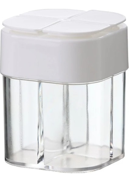 Beyaz Şeffaf Baharat Kavanoz Seti Tuz 4 In 1 Biber Baharat Şişesi Renkli Kapaklı Çeşni Saklama Kapları Mutfak Alet Cocina (Yurt Dışından)