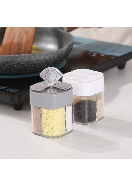 Beyaz Şeffaf Baharat Kavanoz Seti Tuz 4 In 1 Biber Baharat Şişesi Renkli Kapaklı Çeşni Saklama Kapları Mutfak Alet Cocina (Yurt Dışından) fırsatları