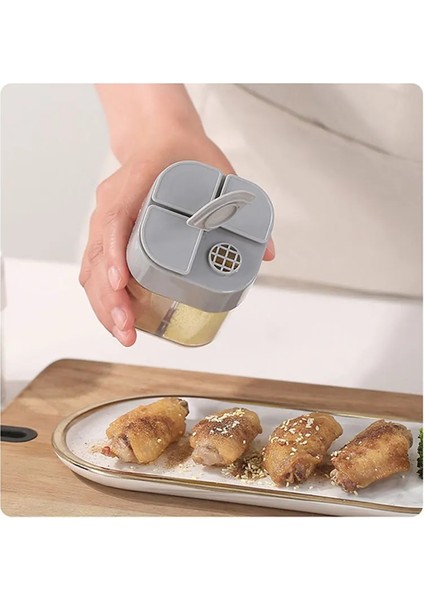 Beyaz Şeffaf Baharat Kavanoz Seti Tuz 4 In 1 Biber Baharat Şişesi Renkli Kapaklı Çeşni Saklama Kapları Mutfak Alet Cocina (Yurt Dışından) indirimleri