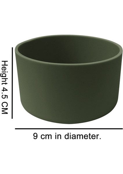 Ordu Yeşil 9cm 1 Adet 7.5/9cm Silikon Kap Alt Kapak Isı Yalıtım Bardak Altlığı Kol Su Bardağı Kapağı 12/16/18/21/24OZ Spor Şişesi (Yurt Dışından)