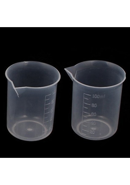 2pc 50ML 50/100ML Dereceli Beher Şeffaf Plastik Ölçüm Kabı 2 Adet Test Ölçüm Bardaklar Laboratuvar Sıvı Dereceli Konteyner Beher (Yurt Dışından)