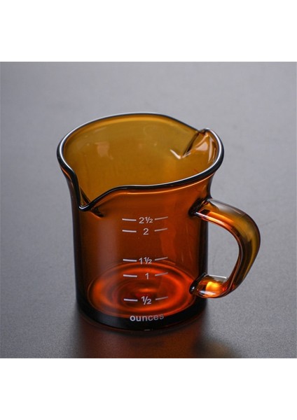 Sarı Ölçüm Fincan Italyan Şeffaf Cam Cam Kahve Fincanı Renkli 70 ml Çift Ağızlı Süt Fincan Süt Fincan (Yurt Dışından)