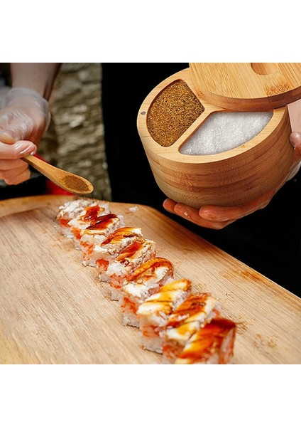 B Japon Bölünebilir Baharat Kabı Bambu Döner Kapaklı Baharat Kabı Şeker ve Tuz Baharat Mutfak Aletleri (Yurt Dışından) fiyatları