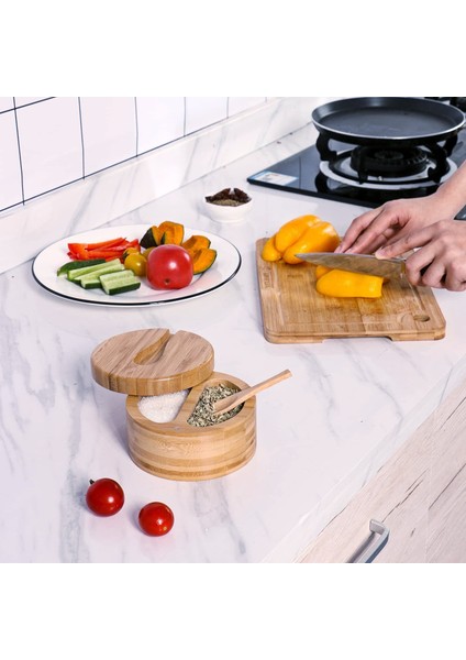 B Japon Bölünebilir Baharat Kabı Bambu Döner Kapaklı Baharat Kabı Şeker ve Tuz Baharat Mutfak Aletleri (Yurt Dışından) indirimleri