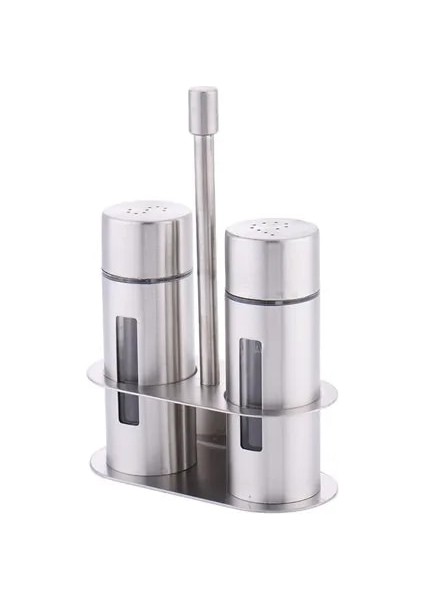 Paslanmaz Çelik Baharat Rafı Cruet Çeşni Baharat Kavanoz Seti Tuz ve Biber Baharat Pişirme Çok Amaçlı Mutfak Aracı (Yurt Dışından)