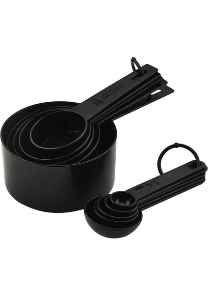 5 Adet Fincan Siyah 2022 Çok Amaçlı Ölçüm Kabı Ölçme Kaşığı Ölçer Aracı Plastik Saplı Kaşık Düz Tabanlı Kaşık Mutfak Pişirme Gadget (Yurt Dışından) fırsatları