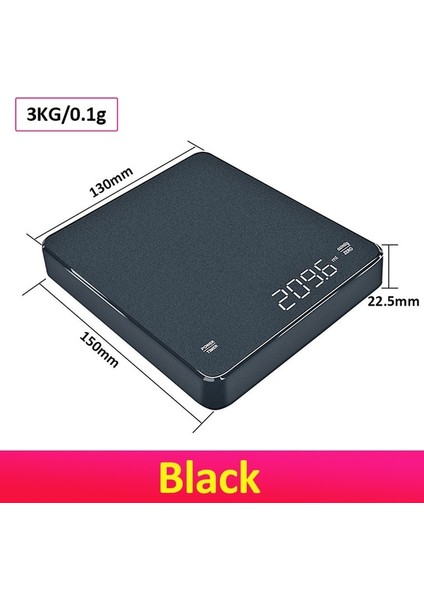 Siyah 3kg 0.1g Kahve Elektronik Terazi Kahve Dökün Elektronik Damla Kahve Ölçeği Zamanlayıcı ile 3 Kg/0.1g LED Akıllı Mutfak Terazisi USB Şarj (Yurt Dışından) fiyatları