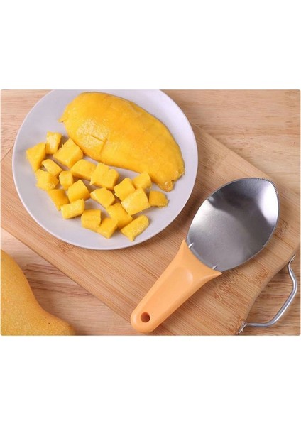 1 Adet Paslanmaz Çelik Meyve Aleti: Mango ve Karpuz Mutfak Eşyalarını Soymak, Kepçelemek ve Kesmek Için Çok Yönlü Bir Mutfak Gereç (Yurt Dışından)