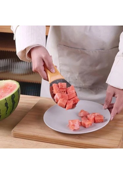 1 Adet Paslanmaz Çelik Meyve Aleti: Mango ve Karpuz Mutfak Eşyalarını Soymak, Kepçelemek ve Kesmek Için Çok Yönlü Bir Mutfak Gereç (Yurt Dışından)