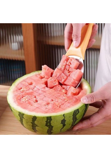 1 Adet Paslanmaz Çelik Meyve Aleti: Mango ve Karpuz Mutfak Eşyalarını Soymak, Kepçelemek ve Kesmek Için Çok Yönlü Bir Mutfak Gereç (Yurt Dışından)