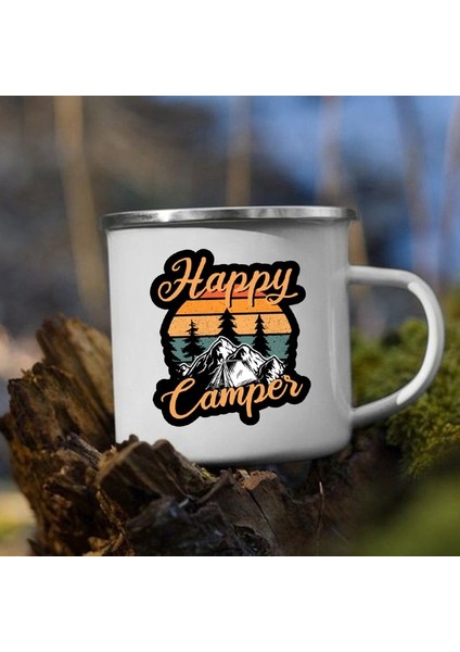 XH30194-A015WH-8 360ML Yaz Kamp Kupaları Campervan Emaye Kamp Kupası Camper Van Erkekler ve Onun Için Hediyeler Seyahat Hediyesi Kamp Ateşi Parti Aksesuarları Kupalar (Yurt Dışından)