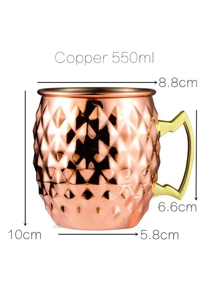 1 Adet Bakır D 60-900ML 1 Adet 550ML Moskova Katır Bakır Kupalar Metal Kupa Bardak Paslanmaz Çelik Bira Şarap Kahve Fincanı Bar Aracı (Yurt Dışından)