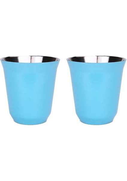 2 Adet Gök Mavisi 160ML 80ML160ML 2 Espresso Kupa Seti 304 Paslanmaz Çelik Kahve Fincanları Yalıtımlı Çift Duvar Bulaşık Makinesinde Yıkanabilir Küçük Kapasiteli Yalıtım (Yurt Dışından) fiyatları