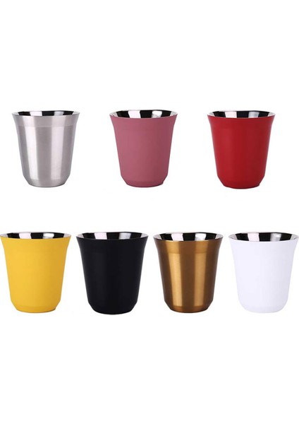 2 Adet Gök Mavisi 160ML 80ML160ML 2 Espresso Kupa Seti 304 Paslanmaz Çelik Kahve Fincanları Yalıtımlı Çift Duvar Bulaşık Makinesinde Yıkanabilir Küçük Kapasiteli Yalıtım (Yurt Dışından) indirimleri