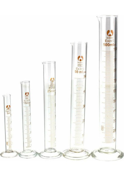 25ML Silindir Fırçası Profesyonel Kalın Cam Dereceli Ölçüm Silindiri Seti 5ml 10ML 25ML 50ML 100ML Laboratuvar Desteği Için Ölçüm Silindiri Kiti (Yurt Dışından)