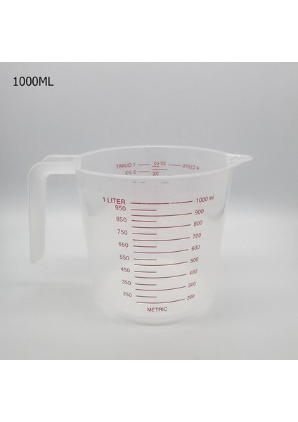 B-1000ML 250ML/500ML/1000ML Ölçüm Kabı Plastik Ucu Ağız Sürahi Dekantör Şişe Ağzı Şeffaf Saplı Pişirme Mutfak Test Malzemesi Laboratuvar Araçları (Yurt Dışından)