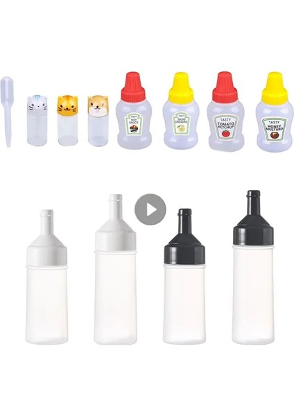 03 Mini Çeşni Sıkılabilir Şişe Salata Sosu Ketçap Sıkılabilir Kavanoz Konteyner Plastik Taşınabilir Depolama Şişe Mutfak Kavanoz Aksesuarı (Yurt Dışından) modelleri