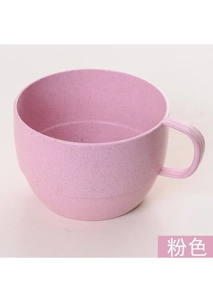 Pembe 350 ml Ofis Kahve Fincanı Çevre Dostu Gargara Bardak Buğday Samanı Mutfak Aksesuarları Süt Çay Bardağı Bardak Sağ Fincan (Yurt Dışından)