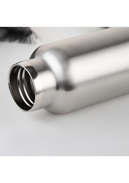0.6l Paslanmaz Çelik Su Şişesi Sızdırmaz Tek Duvar Büyük Kapasiteli Geniş Ağızlı Sıcak Soğuk Su Şişesi Drinkware (Yurt Dışından)