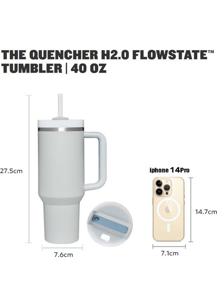 E 1200ML 1200ML Paslanmaz Çelik Kupa Kahve Fincanı Termal Seyahat Araba Oto Kupalar Termos 40 Oz Tumbler Saplı Saman Bardak Drinkware Yeni (Yurt Dışından) indirimleri