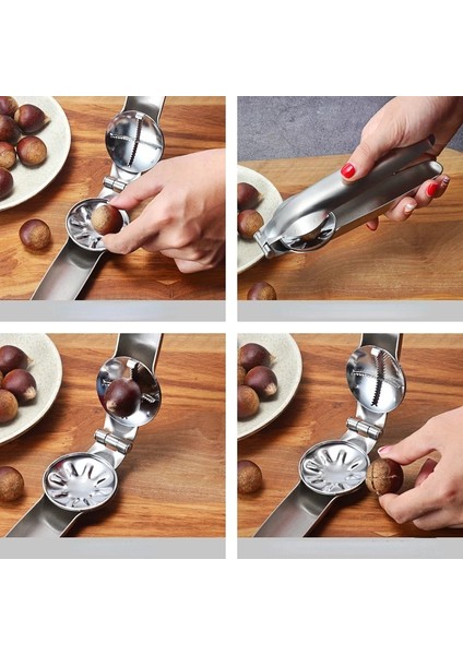 Abs Plastik-Pembe 2 In 1 Paslanmaz Kestane Makinesi Mutfak Aksesuarları Kestane Kılıf Kestane Kesici Kestane Açıcı Kestane Somun Fındık Için (Yurt Dışından) fiyatları