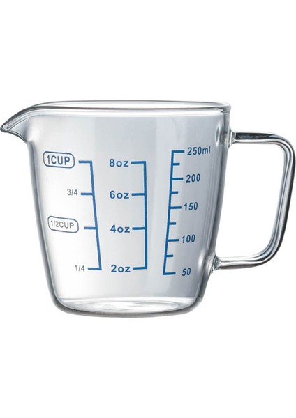 M 250ML/500ML Isıya Dayanıklı Premium Takviyeli Cam Ölçüm Kabı Süt Terazisi Mikrodalga Ölçü Sürahisi Mavi Ölçüm Dijital (Yurt Dışından)