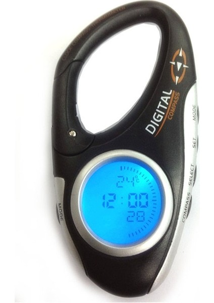 Pusula LCD Dijital Elektronik Pusula Altimetre Saat Termometre Hava Durumu Tahmini Çanta Paketi Açık Tırmanma Için Karabina Klip (Yurt Dışından)