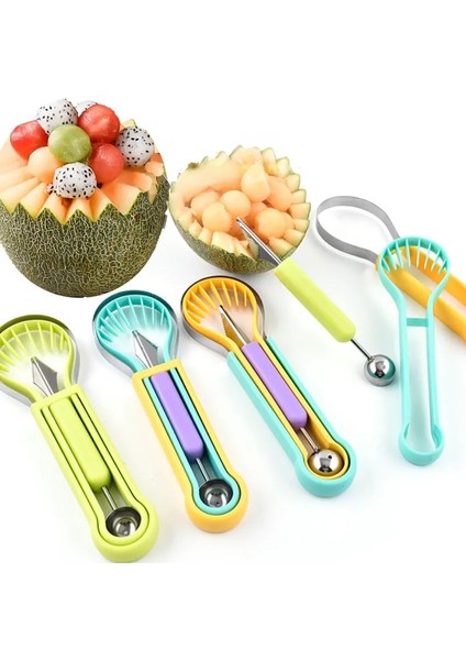 Paslanmaz Çelik Oyma Bıçağı Taşınabilir Meyve Kazma Aracı Üçü Bir Arada Ev Meyve Dilimleme Çok Fonksiyonlu Mutfak Aksesuarı (Yurt Dışından) fiyatları